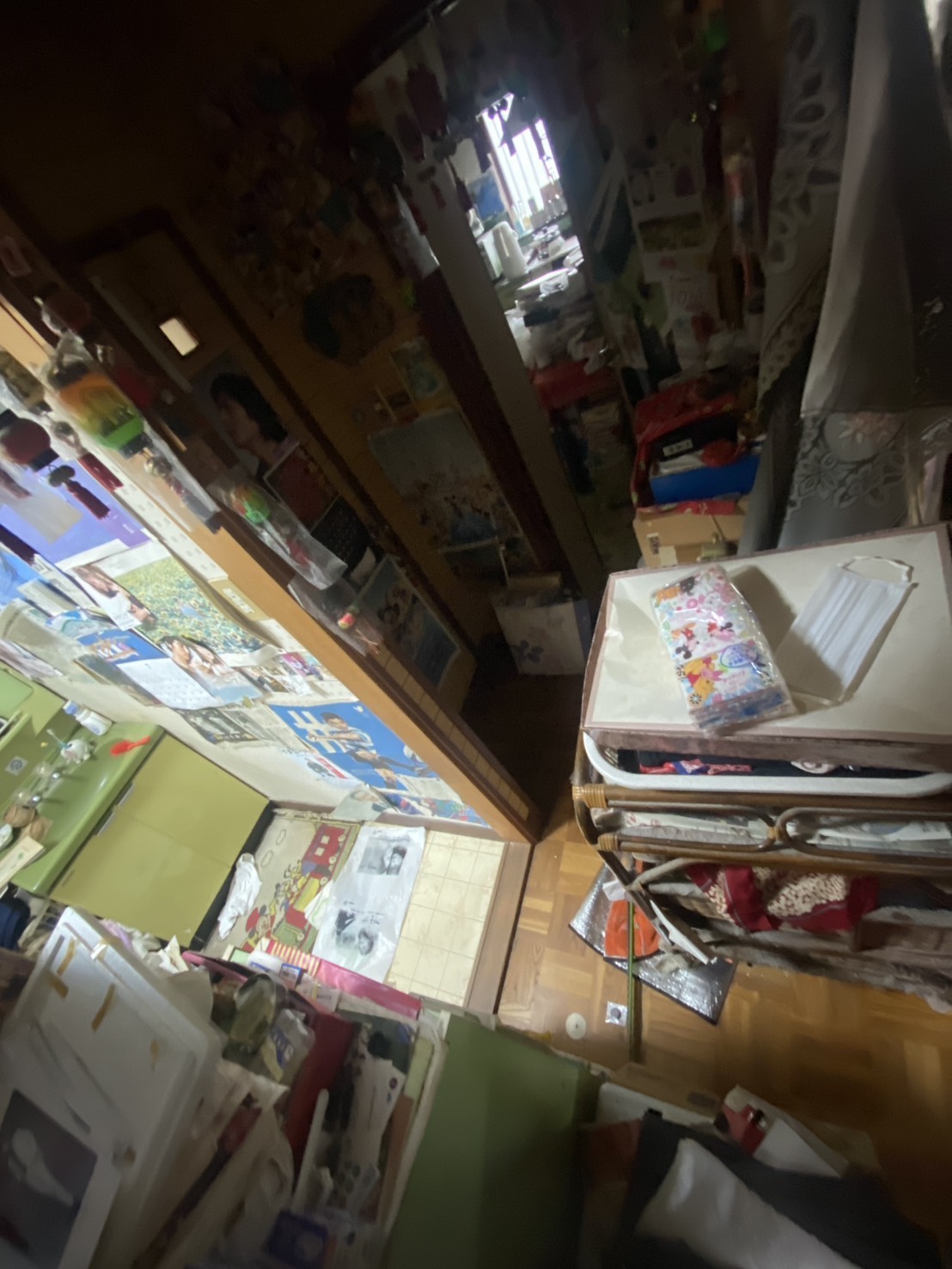 片付け前の廊下・洗面所